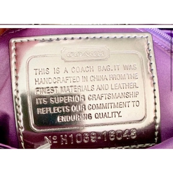 COACH POPPY SEQUIN TARTAN GROOVY BAG 16048 BERRY MULTI COLOR - Picture 3 of 11